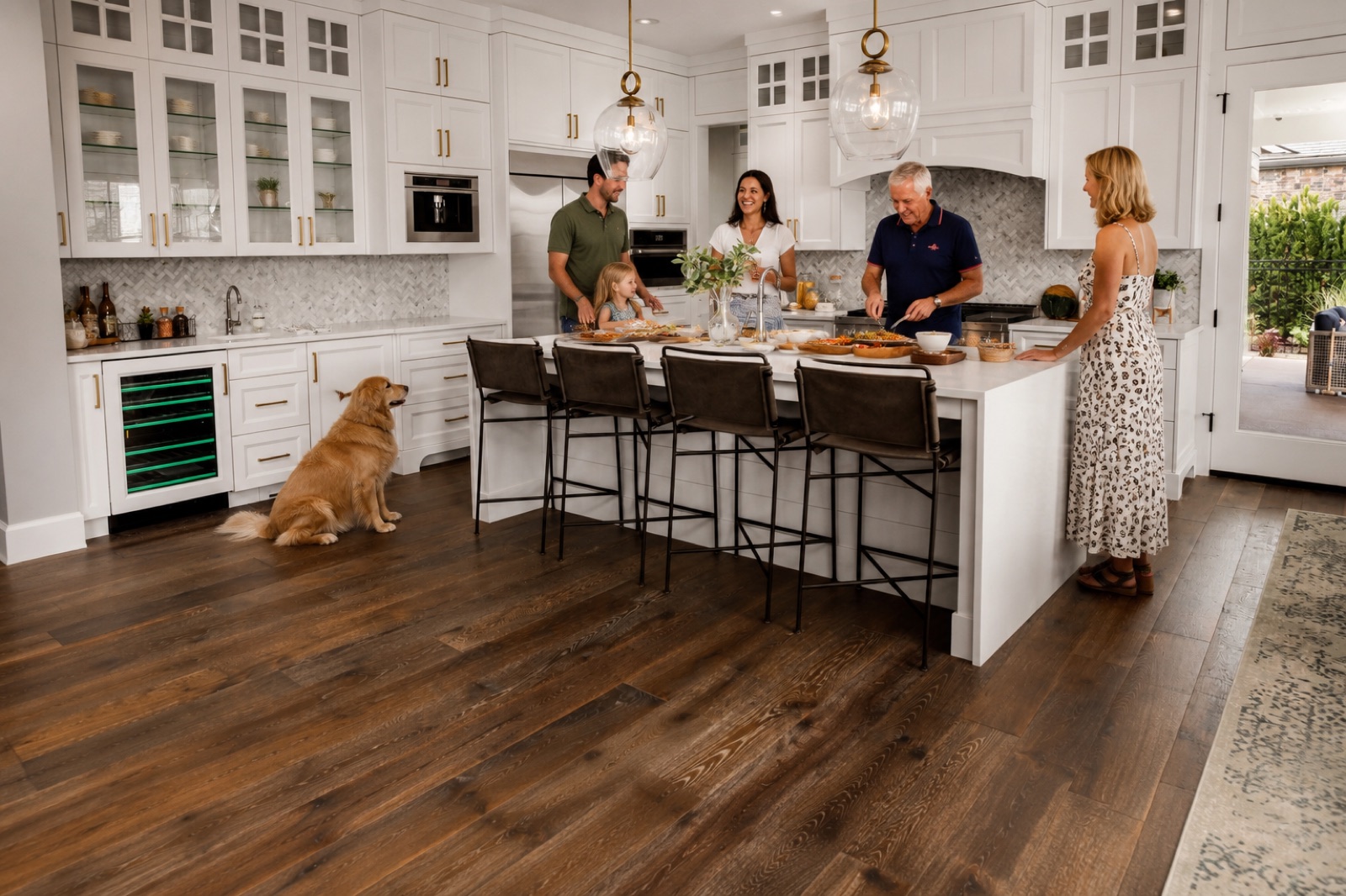 Waterproof vinyl flooring in a kitchen